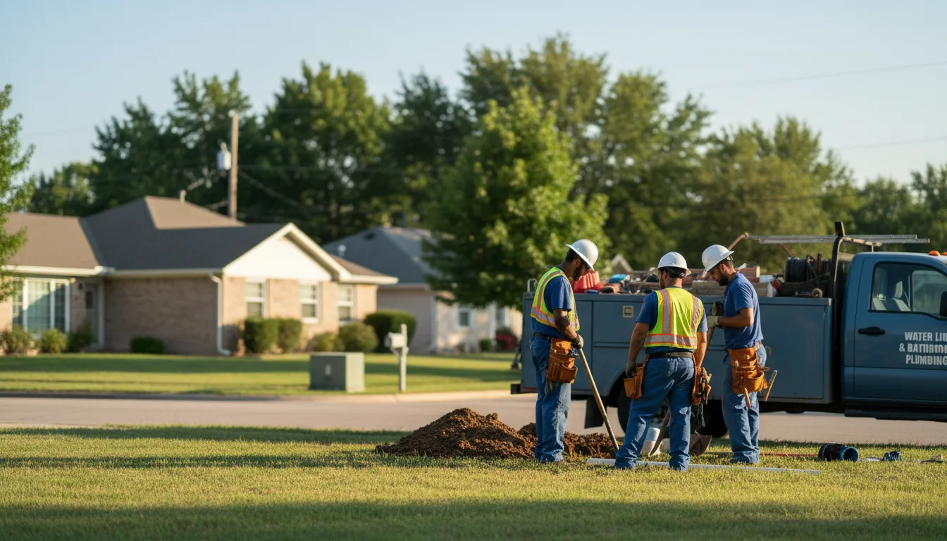 Residential water line and bathroom plumbing service in Telephone, TX